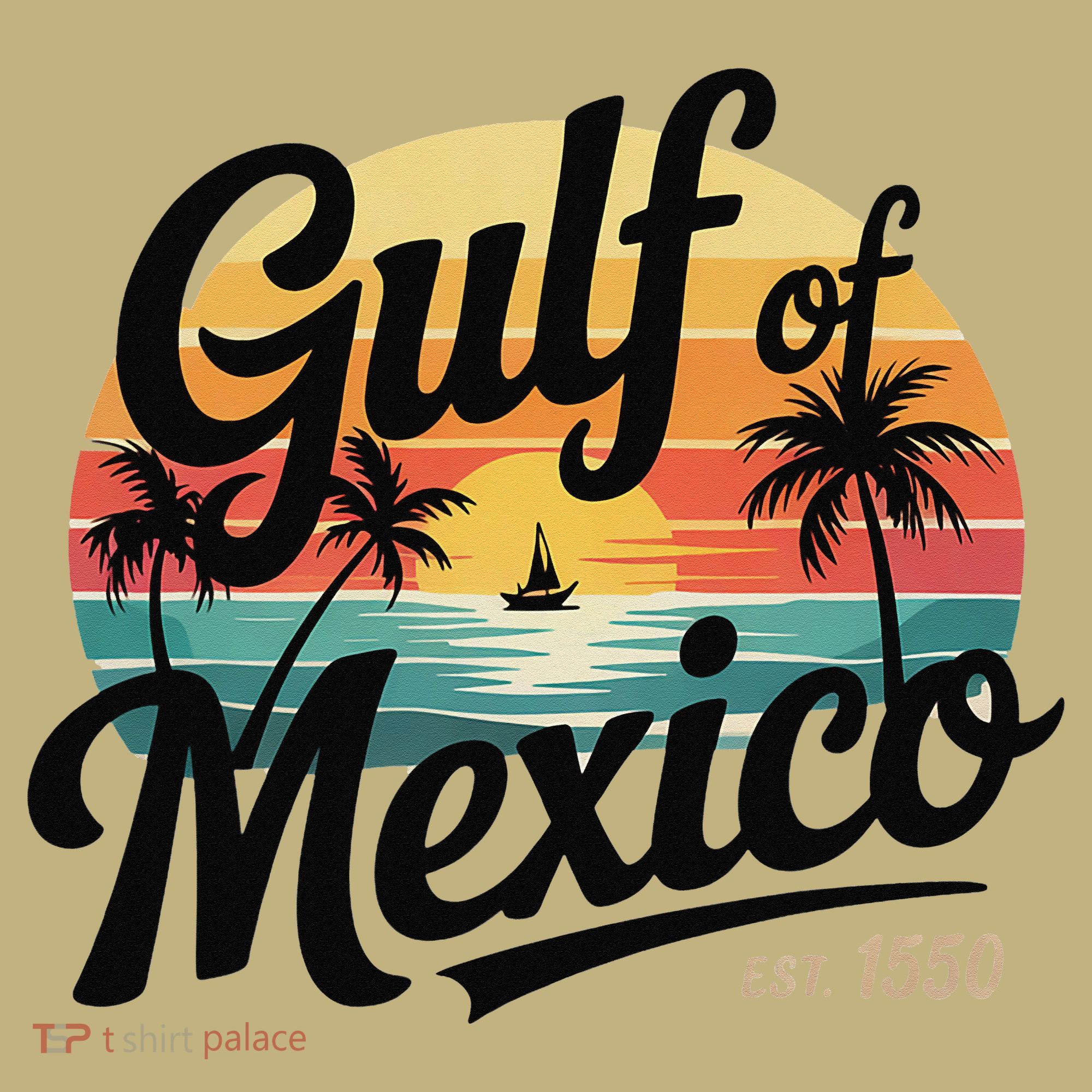 Retro Gulf Of Mexico Patriotic Beach Life Est 1550 T-Shirt