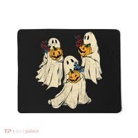 Retro Groovy Pumpkin Ghost Costume Halloween Floral Ghosts Mousepad thumb 0