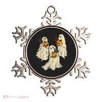 Retro Groovy Pumpkin Ghost Costume Halloween Floral Ghosts Ornament thumb 0