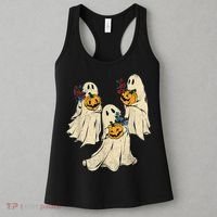 Retro Groovy Pumpkin Ghost Costume Halloween Floral Ghosts Women's Tank Top thumb 3