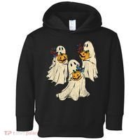 Retro Groovy Pumpkin Ghost Costume Halloween Floral Ghosts Toddler Hoodie thumb 0