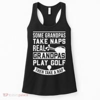 Real Grandpas Play Golf Funny Golf Grandpa Gifts Golfers Women's Tank Top thumb 0