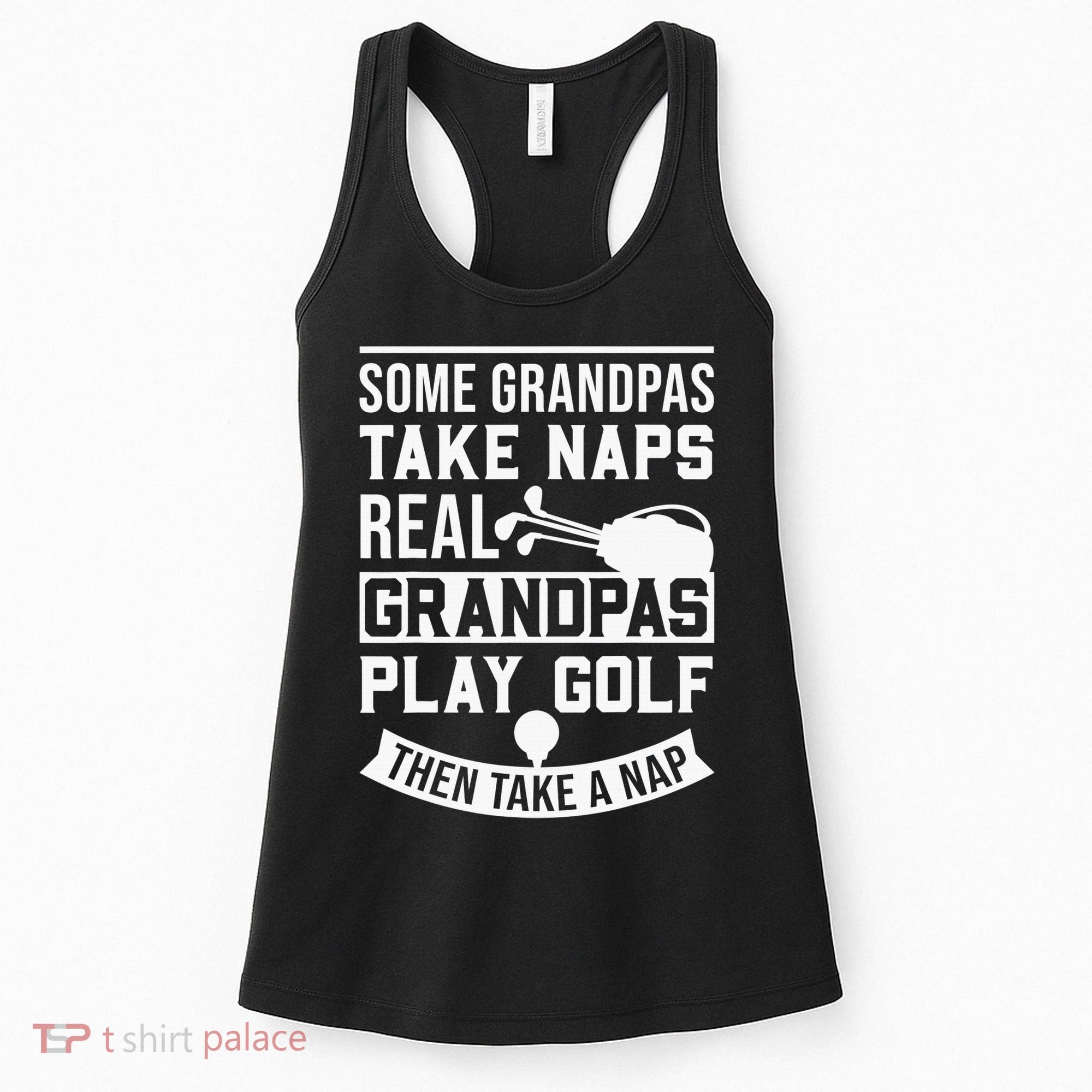 Real Grandpas Play Golf Funny Golf Grandpa Gifts Golfers Women's Tank Top