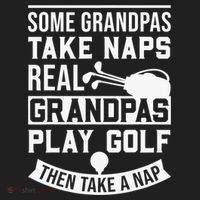 Real Grandpas Play Golf Funny Golf Grandpa Gifts Golfers Hat thumb 2