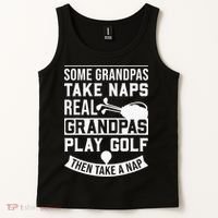 Real Grandpas Play Golf Funny Golf Grandpa Gifts Golfers Tank Top thumb 2