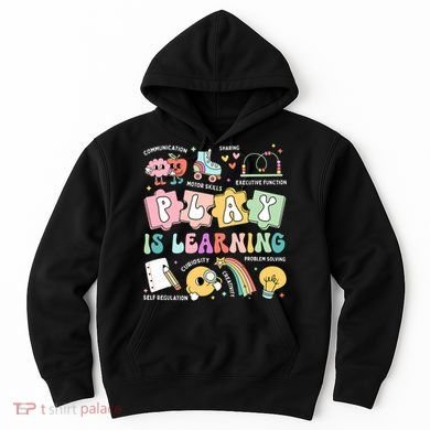 Retro Groovy Play Is Learning Kindergarten Teacher Daycare Hoodie