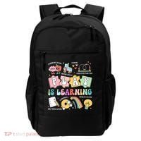 Retro Groovy Play Is Learning Kindergarten Teacher Daycare Backpack thumb 0