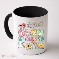 Retro Groovy Play Is Learning Kindergarten Teacher Daycare Coffee Mug thumb 0
