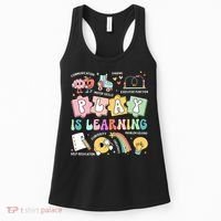 Retro Groovy Play Is Learning Kindergarten Teacher Daycare Women's Tank Top thumb 0