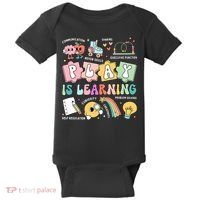 Retro Groovy Play Is Learning Kindergarten Teacher Daycare Baby Bodysuit thumb 0
