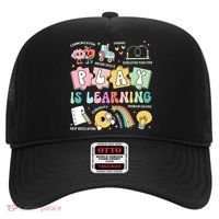 Retro Groovy Play Is Learning Kindergarten Teacher Daycare Hat thumb 0