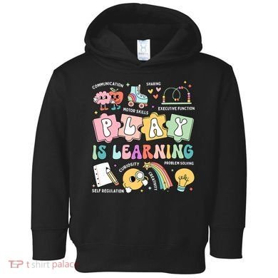 Retro Groovy Play Is Learning Kindergarten Teacher Daycare Toddler Hoodie