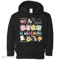 Retro Groovy Play Is Learning Kindergarten Teacher Daycare Toddler Hoodie thumb 0