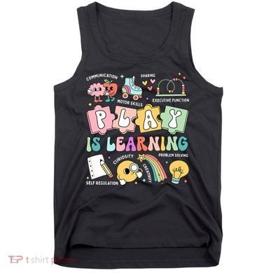 Retro Groovy Play Is Learning Kindergarten Teacher Daycare Tank Top