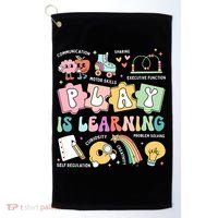Retro Groovy Play Is Learning Kindergarten Teacher Daycare Golf Towel thumb 0