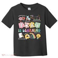 Retro Groovy Play Is Learning Kindergarten Teacher Daycare Toddler T-Shirt thumb 0