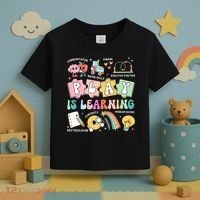 Retro Groovy Play Is Learning Kindergarten Teacher Daycare Toddler T-Shirt thumb 3