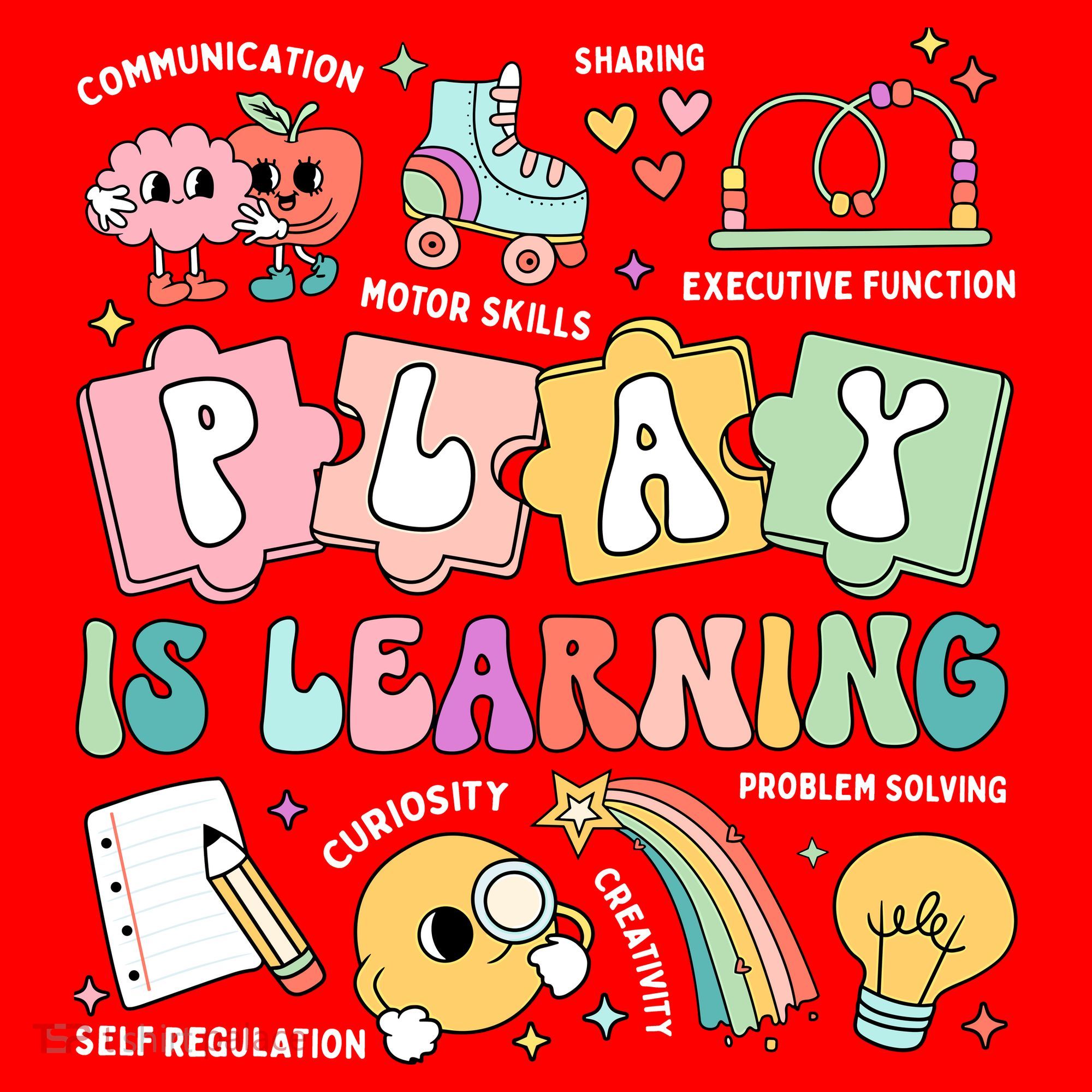 Retro Groovy Play Is Learning Kindergarten Teacher Daycare Santa Hat