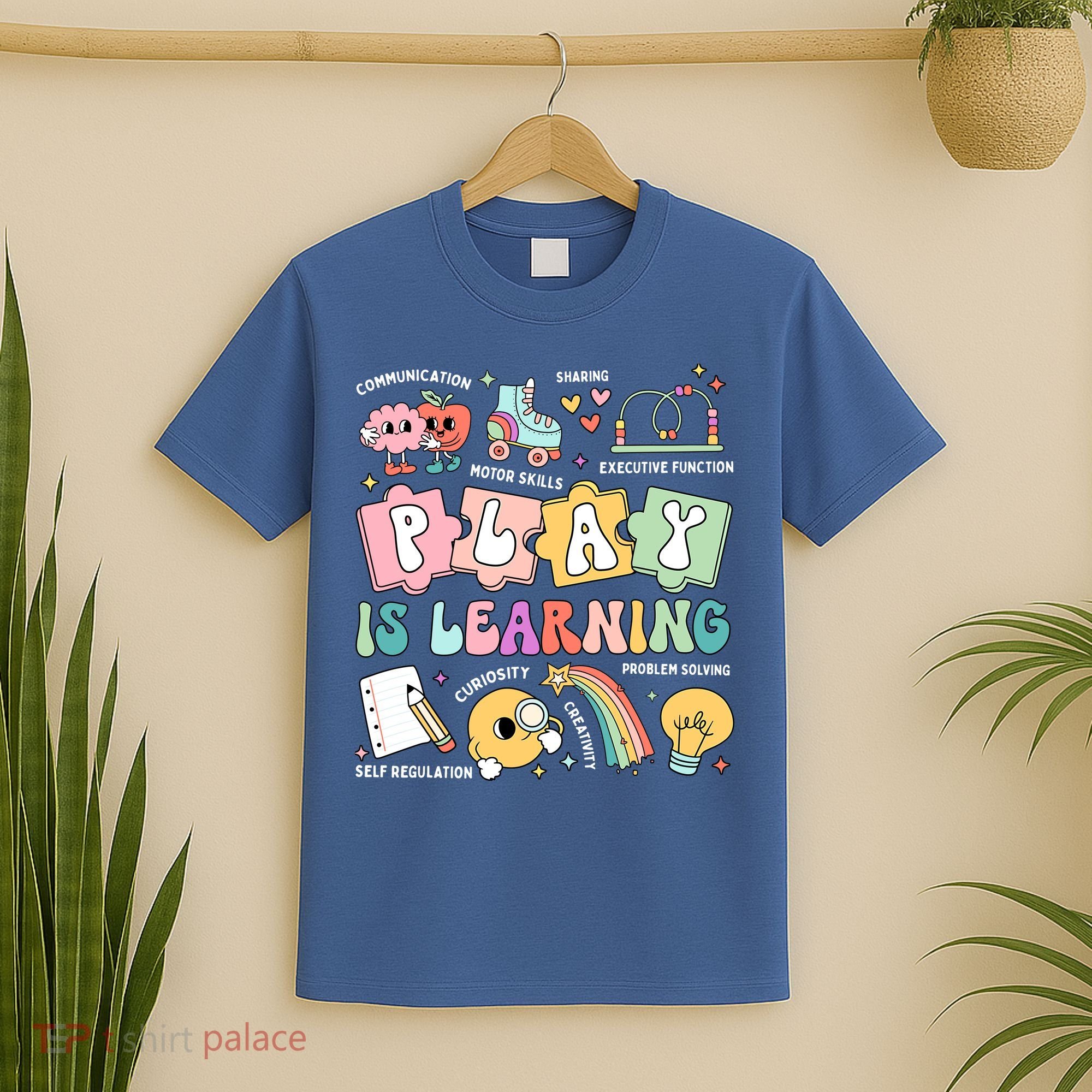 Retro Groovy Play Is Learning Kindergarten Teacher Daycare T-Shirt