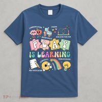 Retro Groovy Play Is Learning Kindergarten Teacher Daycare T-Shirt thumb 4