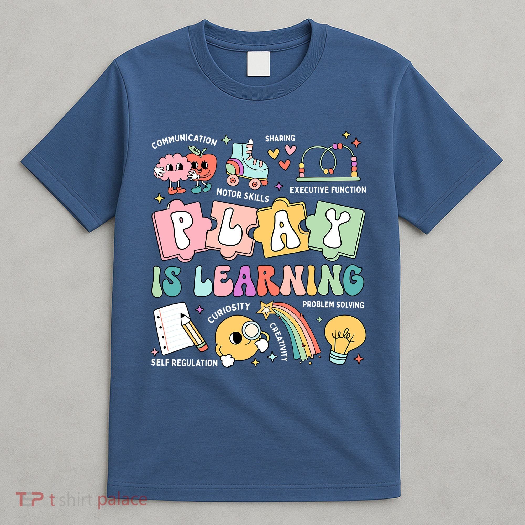 Retro Groovy Play Is Learning Kindergarten Teacher Daycare T-Shirt