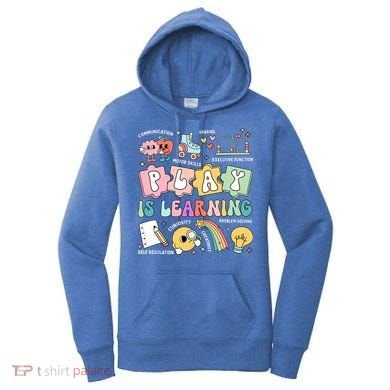 Retro Groovy Play Is Learning Kindergarten Teacher Daycare Women's Hoodie