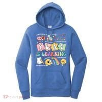 Retro Groovy Play Is Learning Kindergarten Teacher Daycare Women's Hoodie thumb 0