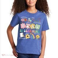 Retro Groovy Play Is Learning Kindergarten Teacher Daycare Kids T-Shirt thumb 2