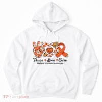 Retro Groovy Peace Love Cure Multiple Sclerosis Awareness Hoodie thumb 0