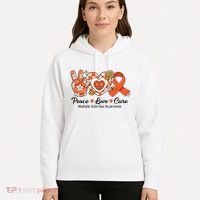 Retro Groovy Peace Love Cure Multiple Sclerosis Awareness Hoodie thumb 5