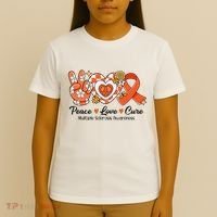 Retro Groovy Peace Love Cure Multiple Sclerosis Awareness T-Shirt thumb 4