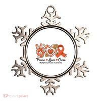 Retro Groovy Peace Love Cure Multiple Sclerosis Awareness Ornament thumb 0