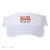 Retro Groovy Peace Love Cure Multiple Sclerosis Awareness Visor thumb 0