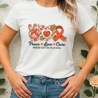 Retro Groovy Peace Love Cure Multiple Sclerosis Awareness Women's T-Shirt thumb 2