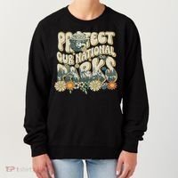 Retro Groovy Protect Our National Parks Bear Funny Women's Sweatshirt thumb 0