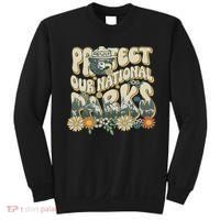 Retro Groovy Protect Our National Parks Bear Funny Sweatshirt thumb 0
