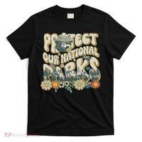 Retro Groovy Protect Our National Parks Bear Funny T-Shirt thumb 0