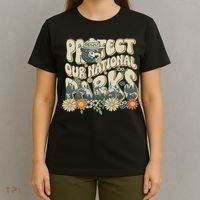 Retro Groovy Protect Our National Parks Bear Funny T-Shirt thumb 4