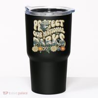 Retro Groovy Protect Our National Parks Bear Funny Tumbler thumb 0