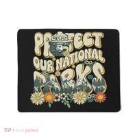 Retro Groovy Protect Our National Parks Bear Funny Mousepad thumb 0