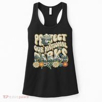 Retro Groovy Protect Our National Parks Bear Funny Women's Tank Top thumb 0