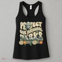 Retro Groovy Protect Our National Parks Bear Funny Women's Tank Top thumb 3