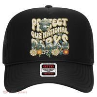 Retro Groovy Protect Our National Parks Bear Funny Hat thumb 0