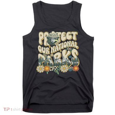 Retro Groovy Protect Our National Parks Bear Funny Tank Top
