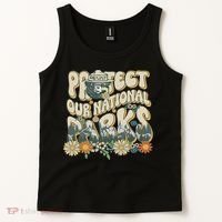 Retro Groovy Protect Our National Parks Bear Funny Tank Top thumb 2