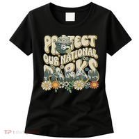 Retro Groovy Protect Our National Parks Bear Funny Women's T-Shirt thumb 0