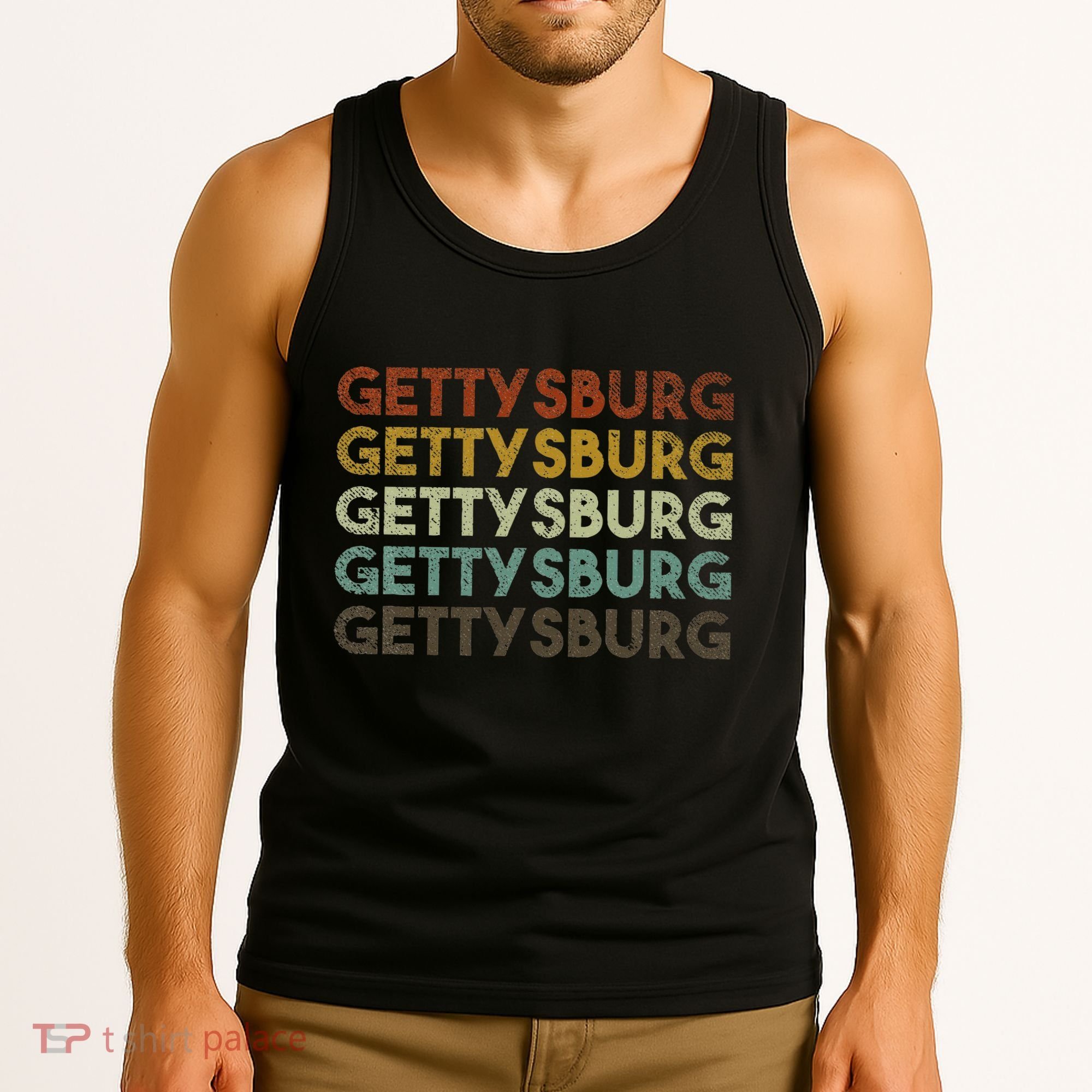 Retro Gettysburg Pennsylvania 80s Style Tank Top