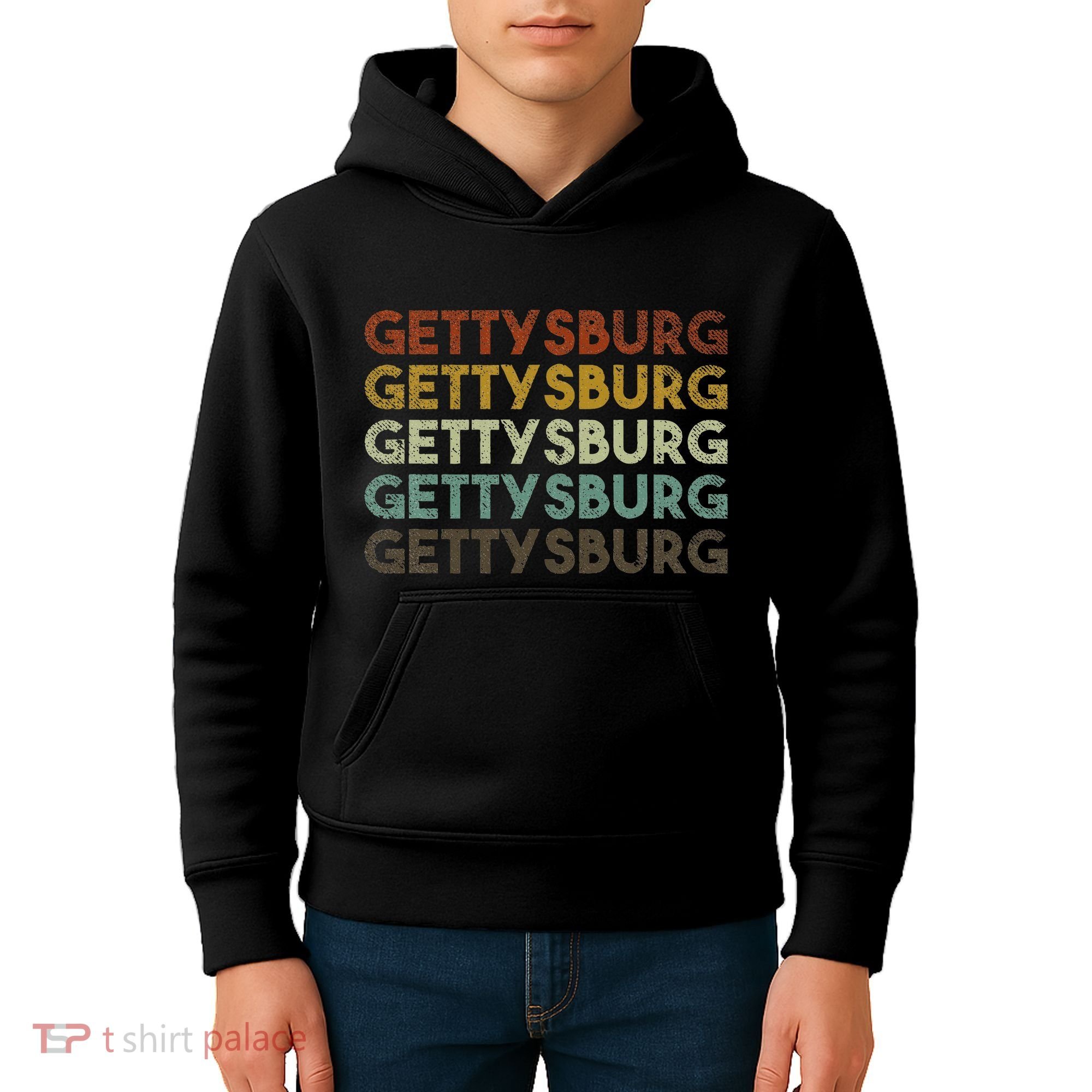 Retro Gettysburg Pennsylvania 80s Style Kids Hoodie