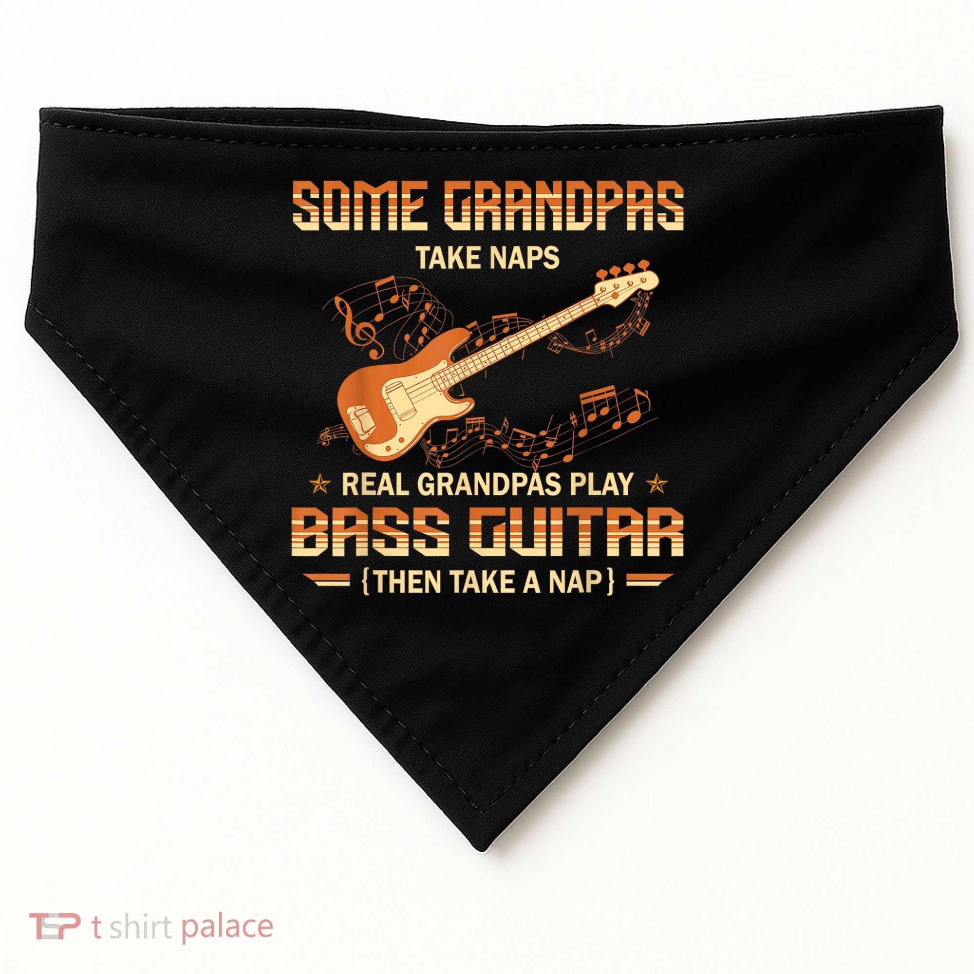 Real Grandpas Play Bass Guitar And Take A Naps USA-Made Doggie Bandana