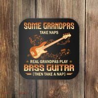 Real Grandpas Play Bass Guitar And Take A Naps Coaster thumb 0